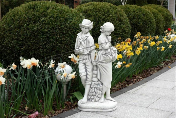 Paire de 43cm Sculpture Design Figure Statue Jardins Figurines Statues