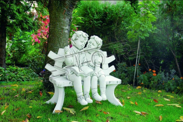 Statue Figure Enfants sur Tabouret Statues Figures Sculpture Sculptures