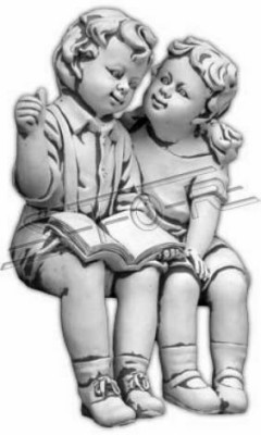 Statue Figure Enfants sur Tabouret Statues Figures Sculpture Sculptures