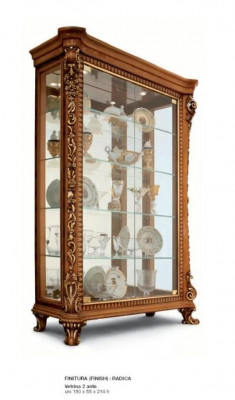 Vitrines Armoires Vitrines en bois de luxe Vitrine en verre Armoire Marron Baroque