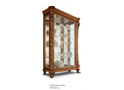 Vitrines Armoires Vitrines en bois de luxe Vitrine en verre Armoire Marron Baroque