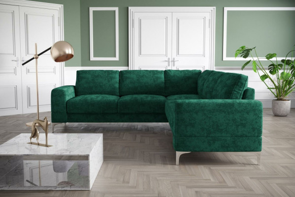 Canapé Canapé d'angle Textile Salon Design Moderne en forme de L Turquoise Mobilier Luxueux Canapés