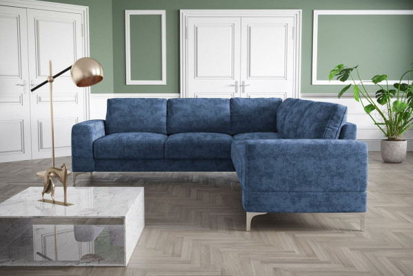 Canapé Canapé d'angle Textile Salon Design Moderne en forme de L Turquoise Mobilier Luxueux Canapés
