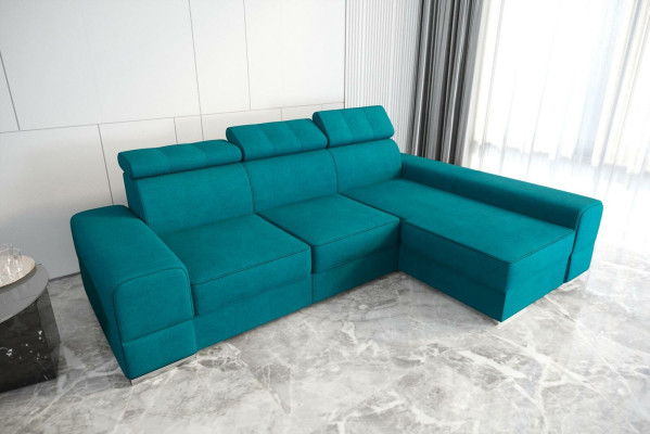 Canapé d'angle design en L en cuir beige élégant luxe mobilier moderne pour le salon.