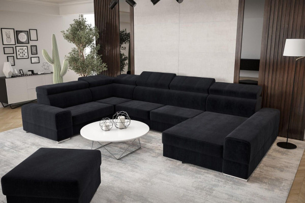 Canapé d'angle Canapé en cuir Canapé design Canapé d'angle en U Rembourrage moderne Meubles de salon