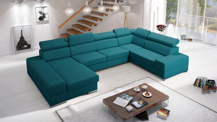Canapé d'angle Canapé en cuir Canapé design Canapé d'angle en U Rembourrage moderne Meubles de salon