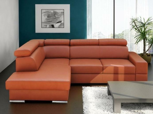Canapé d'angle de salon haut de gamme en forme de L avec fonction lit, tissu moderne, canapés