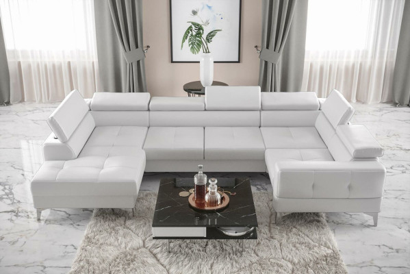 Canapé d'angle moderne en tissu de luxe automatique en forme de U Textile Noir Élégant Nouveau