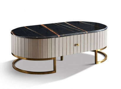 Table basse ovale de luxe Salon italien Tables en marbre