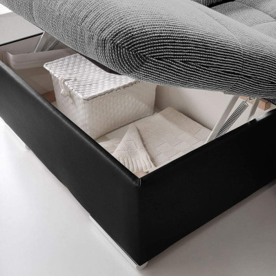 Canapé d'angle en tissu en forme de U Fonction lit Design canapé rembourrage Textile cuir Coin