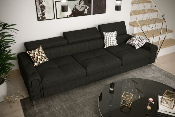 Canapé 3 places en tissu en cuir Canapés Canapé Rembourrage Meubles de luxe moderne Trois places