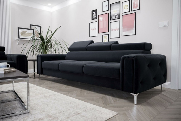 Canapé 3 places en tissu en cuir Canapés Canapé Rembourrage Meubles de luxe moderne Trois places