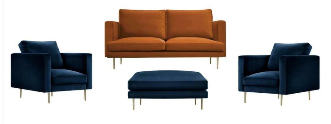 Ensemble de canapé Tabouret Orange Fauteuil Meuble créatif Textile Tissu Salon
