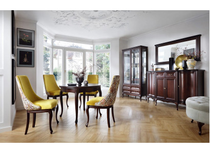 Salle de séjour Vitrine Armoire Commode Miroir Classique s Ensemble 3 pièces Bois