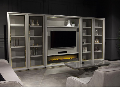 Armoire murale de designer solide pour le salon en blanc élégant