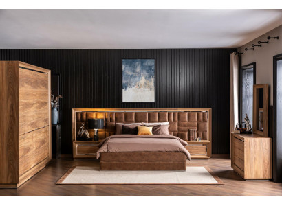 Mobilier de chambre d'hôtel Ensemble complet de meubles Commode Armoire Lit 6 pièces