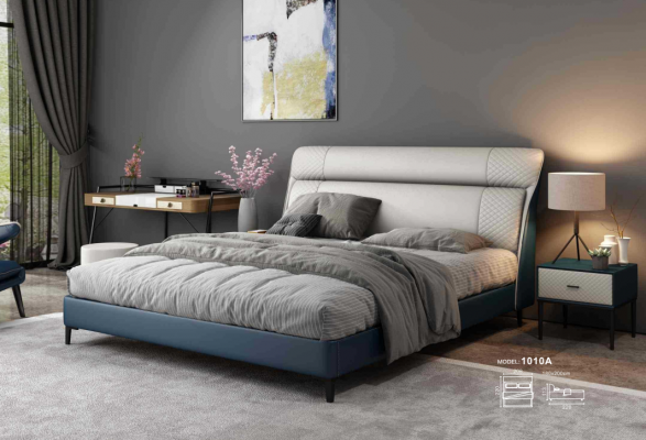 Lits d'hôtel de luxe Design de lit double en bois Mobilier moderne Chambre