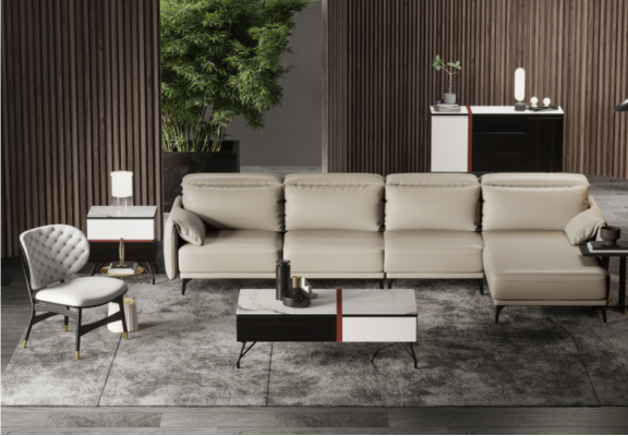 Canapé d'angle en cuir de designer Canapé d'angle Capitonné Angle Canapé Siège Coin Canapé d'angle en L Neuf