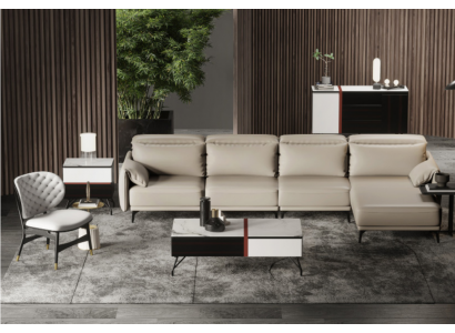 Canapé d'angle en cuir de designer Canapé d'angle Capitonné Angle Canapé Siège Coin Canapé d'angle en L Neuf