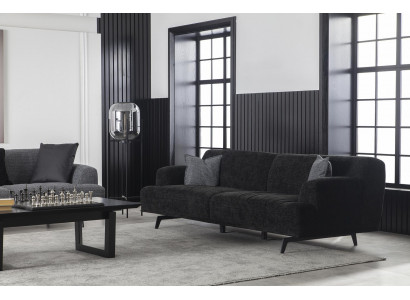 Canapé trois places rembourrage 235 cm canapé en tissu textile coussins de siège meubles