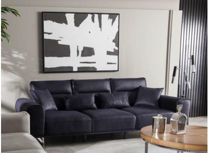 Design de canapé rembourré souple Mobilier de luxe Canapés trois places Canapés noirs
