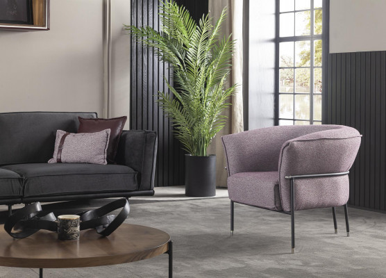 Canapé 3+1 places en gris Mobilier de canapé moderne Ensemble de canapé Aménagement italien