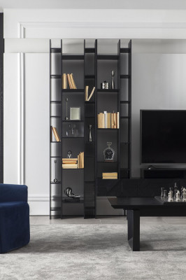 Unité murale noire murs d'armoire de haute qualité extension murale de luxe table basse 2 pièces