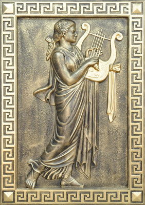 Relief mural musical de style ancien Peinture murale en relief ancienne à la main Image divine nouvel