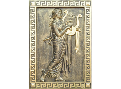 Relief mural musical de style ancien Peinture murale en relief ancienne à la main Image divine nouvel
