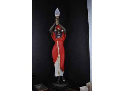 Lampe sur pied sculpture figurine lampes luminaire Égypte statue chiffres sculptures décoration