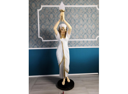 Lampe sur pied de design, figurine de femme égyptienne, lampes debout, figurine de lampes debout.
