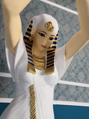 Lampe sur pied de design, figurine de femme égyptienne, lampes debout, figurine de lampes debout.