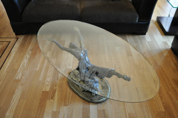 Design Table Medusa en verre Table d'appoint Tables de canapé 42 cm classique