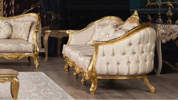 Ensemble de canapés baroques 3+1+1 Chesterfield Sofa Canapé Fauteuil Canapé Suite