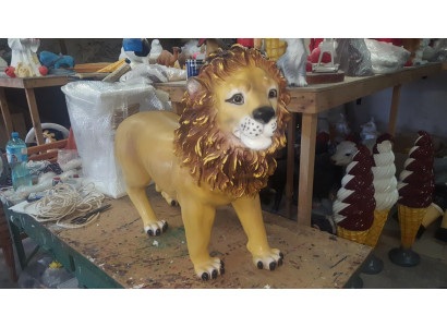 Statue décorative de lion, sculpture de lion abstraite, figurines de lion réelles, statues artisanales de jardin.