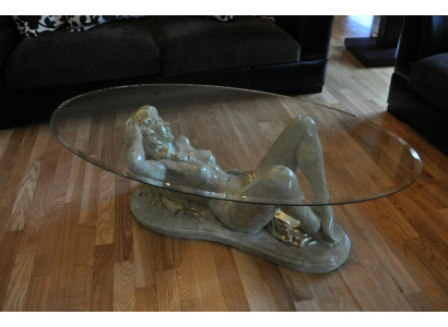 Sculpture de table en verre érotique figure table basse table canapé commande tables statue