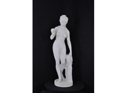 Statue en marbre ancienne de style Ève avec une pomme XXL Figure Statues Sculpture Décoration PG0346