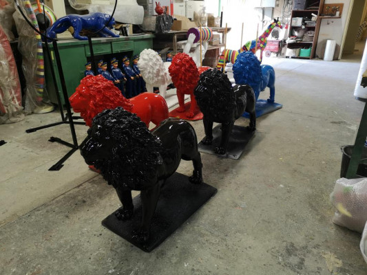 Chiffre abstrait figures Statues abstraites sculpture concepteur loft sculptures colorées