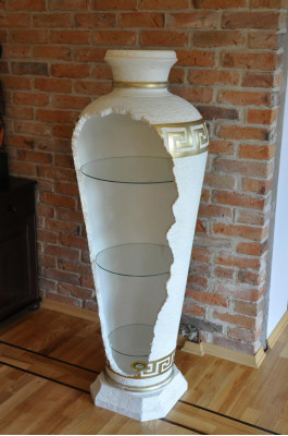 xxl Vitrine de style antique Medusa Vase de sol Bar Armoire Colonne 153cm neuf