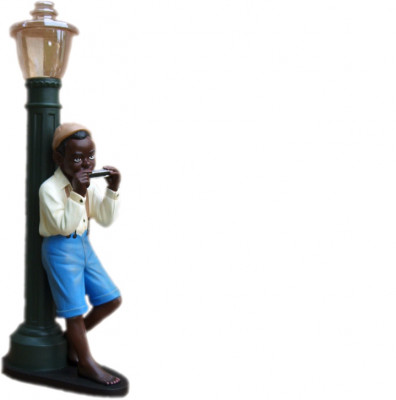 Garçon design avec harmonica Figurine Statue Sculpture Figurines Sculptures 7078 nouveau