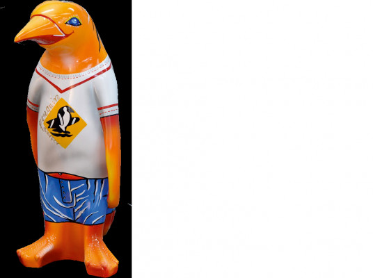 Conception de luxueux sculpture de figure XXL de 67 cm en forme de pingouin, sculpture d'animaux faite à la main.