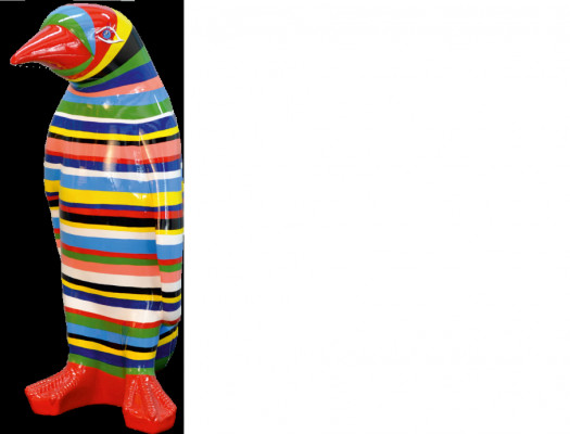 XXL Designer Figurine Sculpture Statue Manchot Peint à la Main