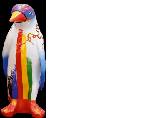 Sculpture de luxe de haute qualité en forme de pingouin sculpté à la main XXL 67 cm.