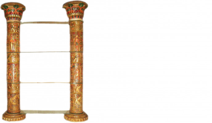 Étagère Vitrine Vitrine Égyptienne Étagères Vitrines XXL Colonnes 240cm Colonne Égypte Nouvelle