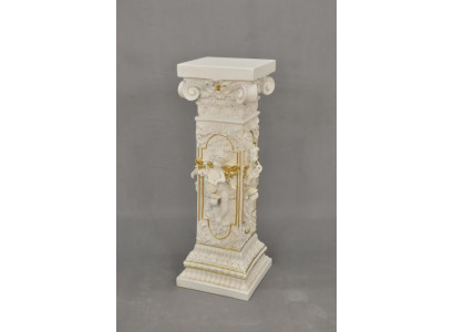 Conception colonne sculptures cupides figures décoration support décoratif statuette fleurs base