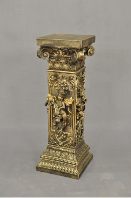 Conception colonne sculptures cupides figures décoration support décoratif statuette fleurs base