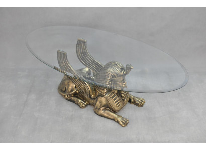 Table basse Table en verre Tables Tables Pharaon Sphinx Côté en verre Égypte 120x60cm