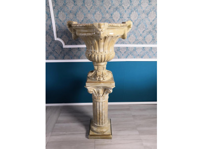 XXL Vase Décoration de Table Vases Décoratifs 69cm Style Antique Figurine en Sculpture Calice Rome