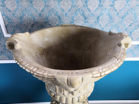 XXL Vase Décoration de Table Vases Décoratifs 69cm Style Antique Figurine en Sculpture Calice Rome