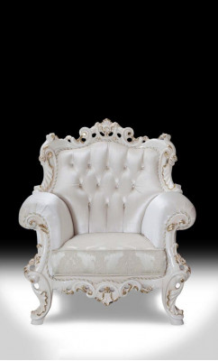 Canapé Chesterfield ensemble de rembourrage 3+1 places en textile blanc Table basse de trois places